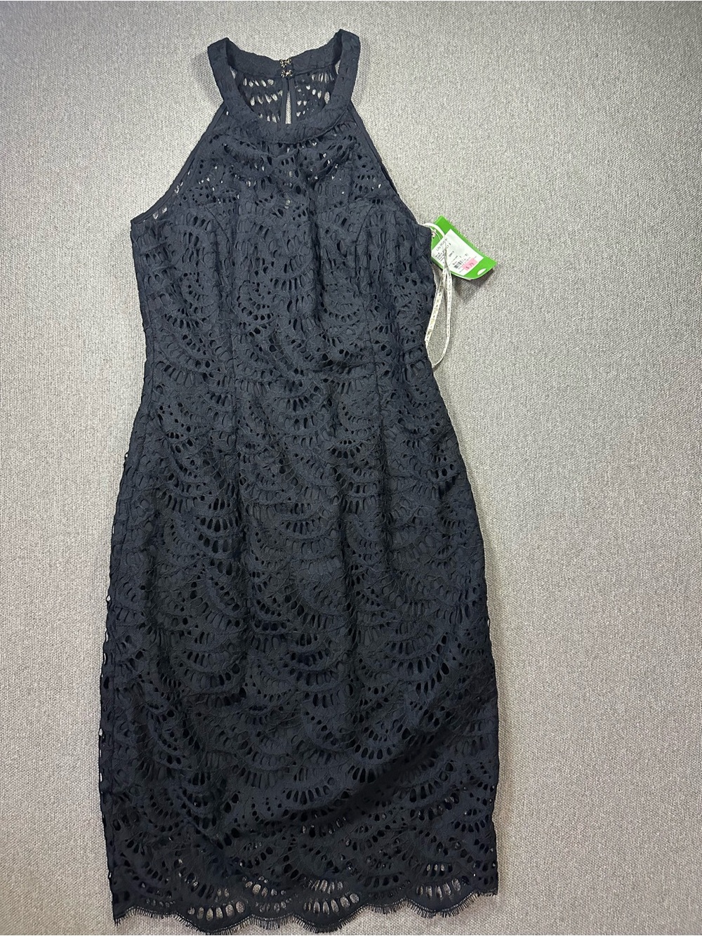 Lilly Pulitzer Black Crochet Halter Midi Dress NWT